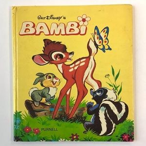 1976 Walt Disney’s Bambi Hardcover Children’s Picture Story Book Purnell Vintage